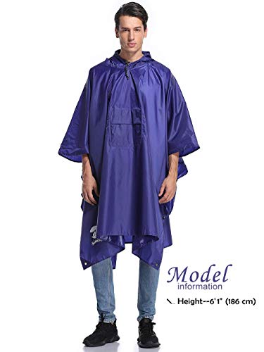 Saphirose Waterproof Rain Ponchos For Women Men Couples #TOP1