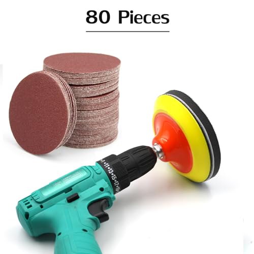 Zqlflfrm ZQL-189 5Inch Hook And Loop Backing Pad With 80 Sanding Discs - Angle Grinder Attachments thumb #3