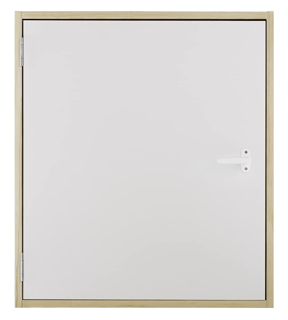 oMan Kniestocktür Drempeltür Holz mit Wärmedämmung Abseitentür TERMO U=1,22 W/m2K (70x70), Weiß