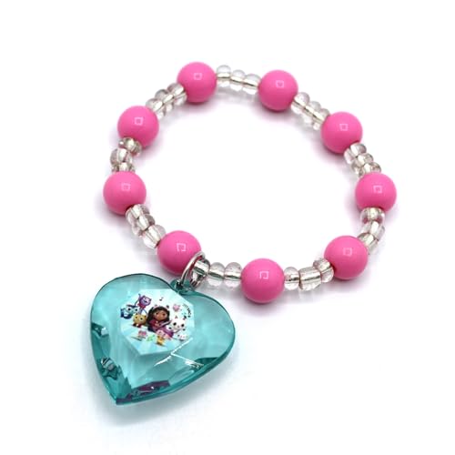 Joytoy Gabby’s Dollhouse Schmuckset: 1 Perlenarmband, 1 Perlenhalskettchen, 2 Ringe - in Geschenkpackung 12x2,5x18,5 cm
