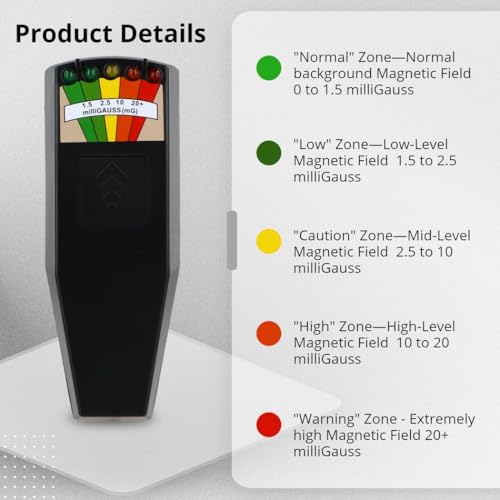 Medidor EMF detector campo magnético 5 LED portátil miniatura 5