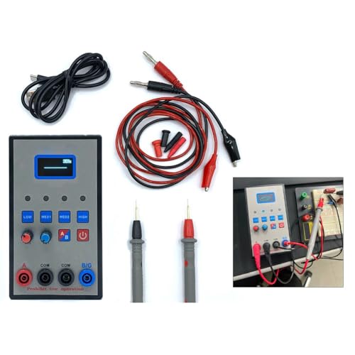 Lawnoval Probador de curva VI de doble canal con pantalla TFT de 2.0 pulgadas, resistencia y frecuencia ajustables, batería de litio integrada, diseño portátil compacto, color negro