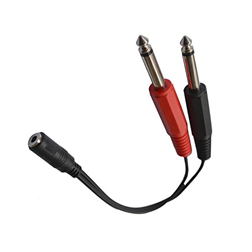 Vimvip 3.5Mm Female To Dual 1/4'' Ts 6.35Mm Male Audio Stereo Cable #TOP5