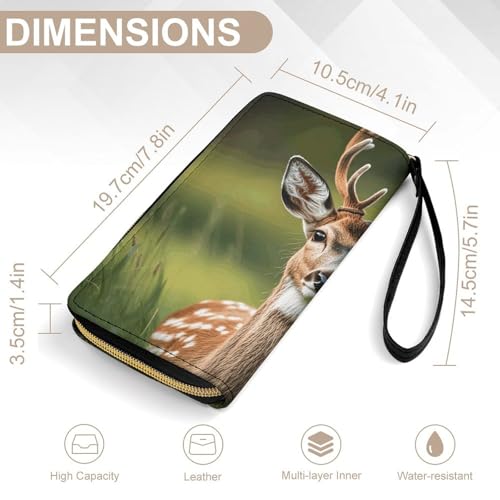 Women Wallets Cute Deer Leather Wallet for Women Thin Wallet with Zipper Pocket Card Holder2