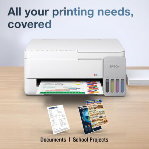 Image of Epson EcoTank L3356 (New Launch) WiFi InkTank A4 Colour Printer, Scanner, Copier for Home & Office, 5760x1440dpi Resolution, Low Printing Cost at just 9 Pais /Black Print & 33 Paise /Colour Print