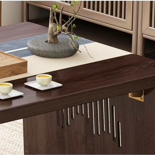 Table d'autel de méditation en noyer noble et plateau de café bas - 6