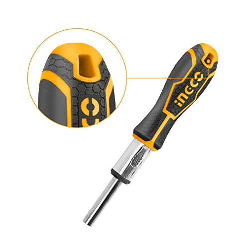 Image of INGCO HKSDB0248 24 Pcs Screwdriver Set, 16 Pcs 6.35X25mm Screwdriver Bit, INGCO Style Ratchet Handle, High Auality Cr.V Material, Heavy duty, High Torque Resistance Screwdriver Set (1 Set)