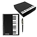 Musica Pianoforte Melodia Tema Cancelleria Set Regalo, 1 Pezzo Nero Pianoforte Note Musicali Note Musicali Con 1 pz Penna a Sfera Design Chiave Di Violino (stile tastiera pianoforte)