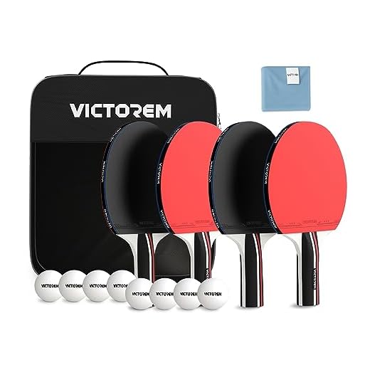 VICTOREM Table Tennis Paddles - Professional Ping Pong Paddles Set with Rubber & Ergonomic Handle for Enhanced Control & Spin - Spin, Speed & Control for Ultimate Performance