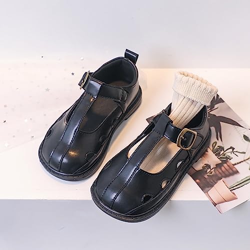 Toddler Girls T-Strap Mary Jane Dress Ballet Shoes School Oxford Buckle Flat𝐬 for Easter Part𝐲 Uniform Shoes4