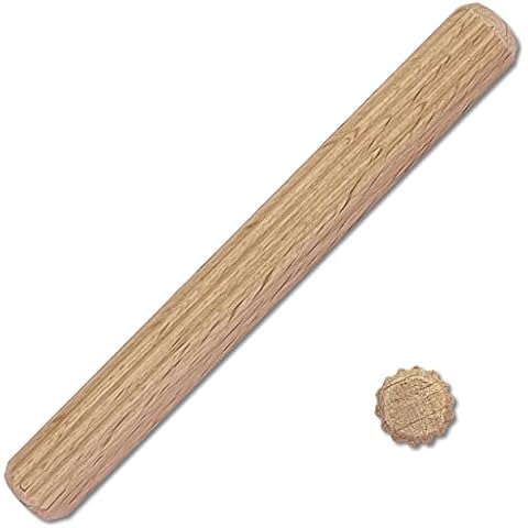 Kabus Wooden Dowels Made of Beech Corrugated Dowels Wooden Pins Furniture Connector 12 Different Sizes Wooden Ribbed Dowels Connecting Dowels Made of Beech (500, Diameter 12 mm | 70 mm Cover