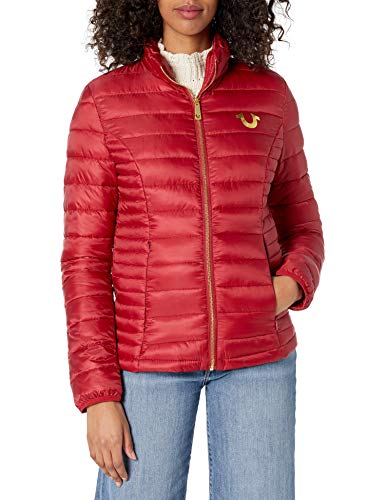 True Religion Women's Puffer Jacket, Bleed True, Extra Small