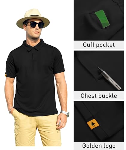 ZITY Mens Polo Shirt Short Sleeve Sports Tactical T-Shirt Athletic Golf Polos Daily Casual Stylish Collared Shirts for Men - Image 3
