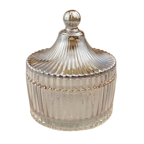 erioctry Frasco elegante de cristal para caramelos de 300ml/10oz con tapa, recipiente decorativo en forma de tienda, tazón para caramelos, frasco de vidrio para galletas, recipiente para dulces de