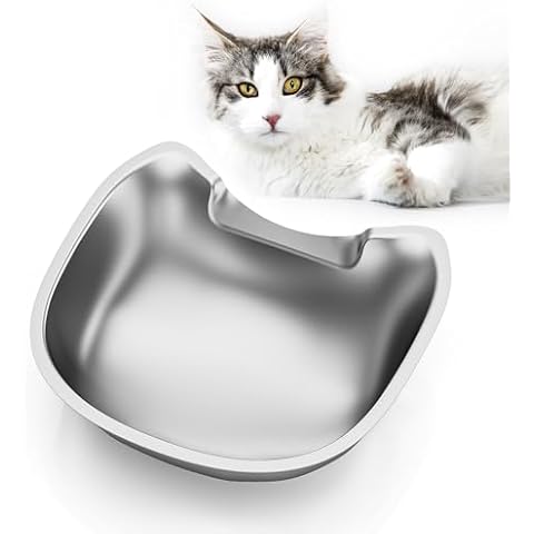 IMIPAW Stainless Steel Cat Bowls: Suitable for Automatic Pet Feeder Cat Whisker Fatigue Relief Friendly Shape and Easy to Clean Cover