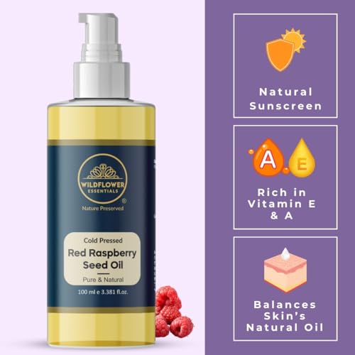 Image of Pure Red Raspberry Seed Oil 100ml (Rubus idaeus) Cold Pressed for Face, Skin, Hair & Body