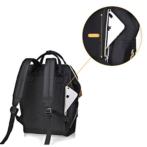 Bebamour Casual Laptop Backpack for Women and Men School Rucksack 15.6 inch Classic Waterproof College Travel Business Bags（Black） - Thumbnail 3