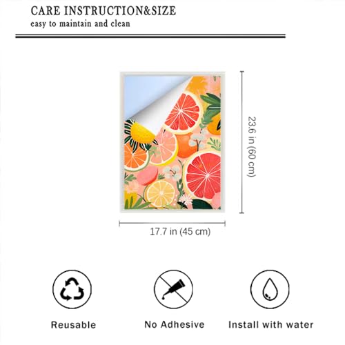Vinilo decorativo con diseño de limones y naranjas 17.7x23.6 in miniatura 2