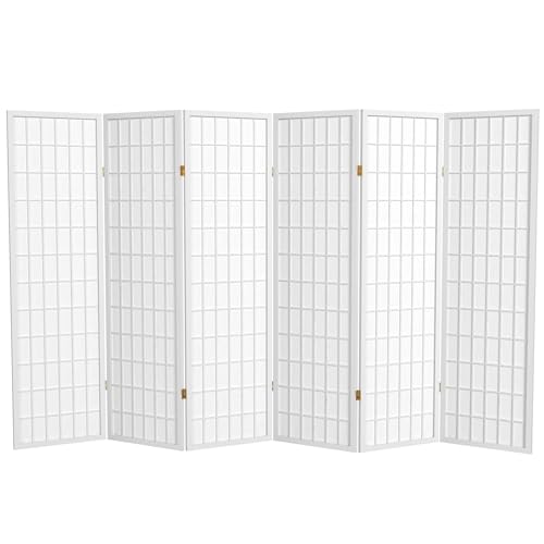 Red Lantern 5 ft. Tall Window Pane Shoji Screen -