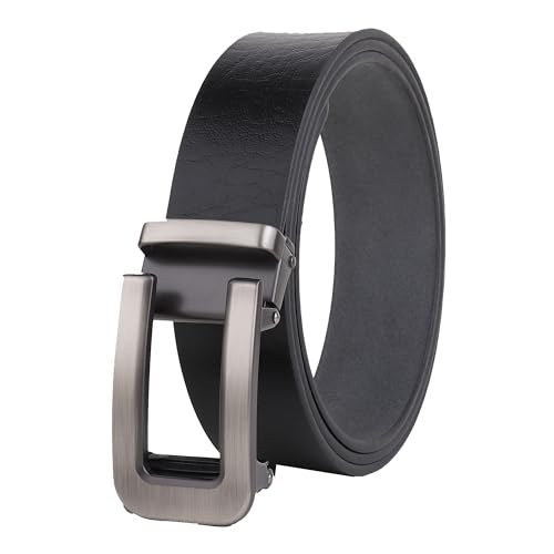Image of Men Genuine Leather Belt Strong and Timeless Perfect For Formal and Casual Durable and Stylish (Black)