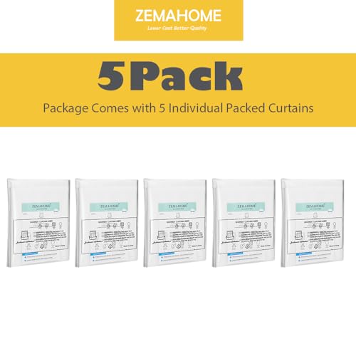 Image of ZEMAHOME 5 Pack PEVA Plastic Shower Curtain Liner Premium Light Weight 72 inch x 72 inch Clear Bathroom Shower Showroom Curtain Liner with Rustproof Metal Gromments and Weighted Magnet
