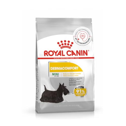Image of Royal Canin Dermacomfort Mini for Small Dogs, Dog Dry Food, 1 kg | Reduced-Allergen Formula Helps Dogs Prone To Skin Irritation and Itching