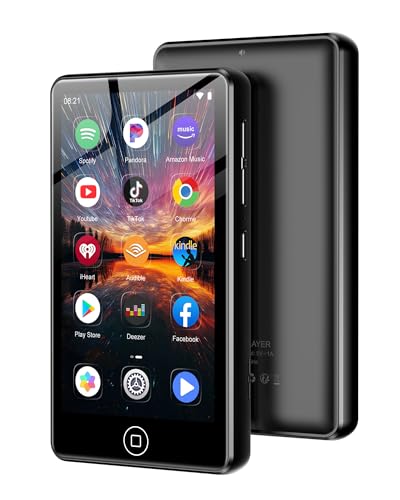 AGXOV 144GB MP3-Player con Wi-Fi y Bluetooth, 4,02 Pulgadas Pantalla táctil MP4 Player, Reproductor de música Android con Spotify, Amazon Music, Deezer, Radio FM, Lector de E-Books, Negro