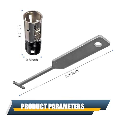 Image of Cigarette Lighter Socket, Cigarette Lighter Base with Disassembly Tool, Replacement for 25776667 J42059 25774623, Universal for Most Car Models (Silver)