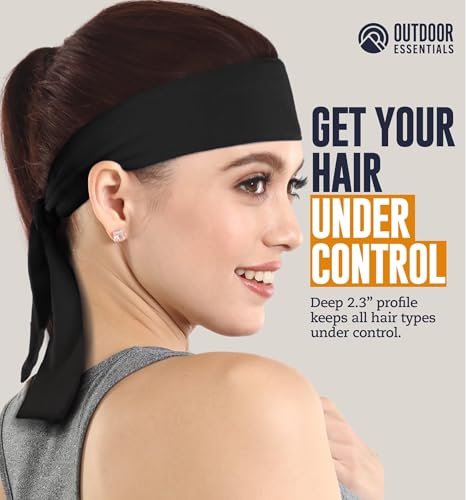 Image of OutdoorEssentials Tie Headband - Sweat-Wicking Running Headband - Hair Control Head Tie - Ninja Costume Accessories