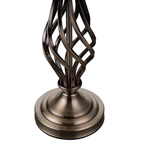 Lighting Supermarket Kingswood Barley Twist Traditional Table Lamp & Shade - Antique Brass - Image 5