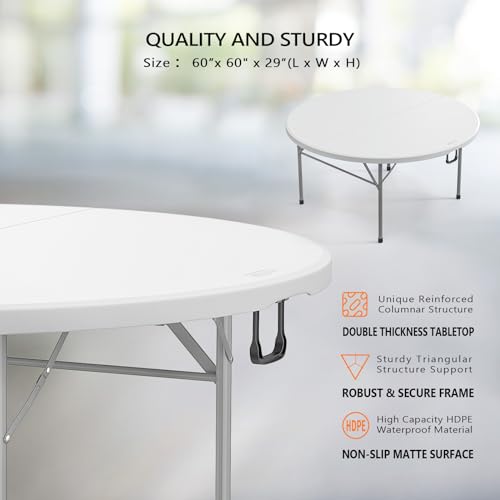 Table pliante ronde en plastique robuste et chaises de réception premium