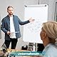 MAKELLO Flipchart 100x70cm Mobiles Whiteboard auf Rollen, Magnetisch Trocken Abwischbar, Höhenverstellbar, Rundfuß, Flip Chart Board für Büro