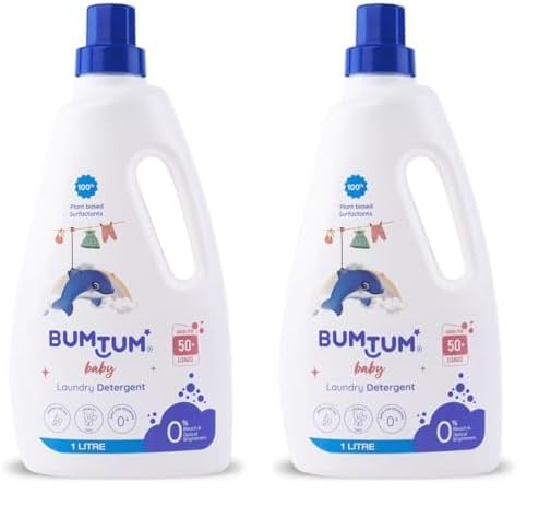 Bumtum Baby Liquid Laundry Detergent 1 Litre, 100% Natural Plant Based, Safe and Gentle with Lemon and Neem Extracts, Anti-Bacterial, Natural Fragrance, Bleach & Brighteners Free (Pack of 2) (B0DHLBYR52) Amazon Price History, Amazon Price Tracker