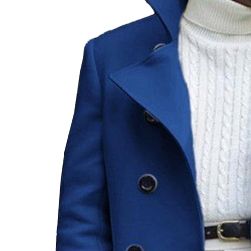 Maiyifu-GJ Mens Long Trench Coat Notched Collar Wool Blend Overcoat Winter Double Breasted Coats Stylish Outerwear3