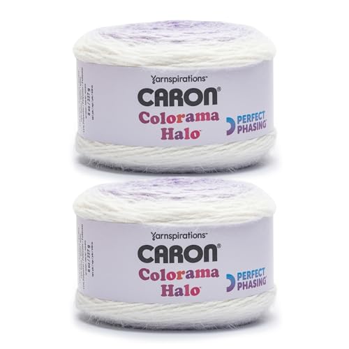 Image of Caron Colorama Halo Cake Caron Lavender Frost Yarn - 2 Pack of 8oz /226.79g - 71% Acrylic,18% Nylon,11% Polyester - #5 Bulky - 60 Yards for Knitting, Crocheting & Crafts