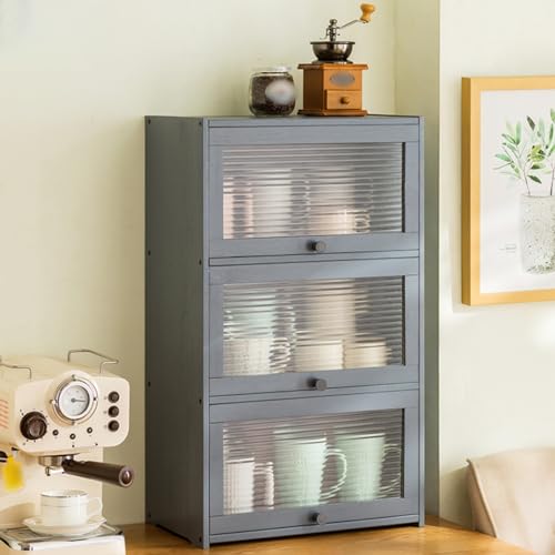 CHAANG 食器棚 スリム ロータイプ ミニ 小さい おしゃれ 食器戸棚 収納 一人暮らし 狭小住宅 キッチン収納 省スペース スタイル11