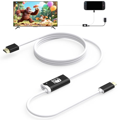 Switch 2 Dock 4K@60HZ 6ft USB C to HDMI Replacement Cable for Nintendo 2 Dock Portable Travel TV Base Adapter Travel NS 2 Docking Station Cord Compatible with Nintendo OLED