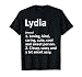 Custom Mom Wife Name Meaning Girl Christmas Women Lydia Definition Personalized Funny Birthday T-Shirt