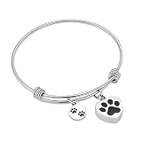 Alway in my heart expandable cuffCremation Bracelet for Ashes Dog Cat Paw Prints Pet Memorial Urn Je