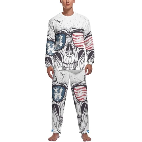 Pantalon vêtements de nuit homme et haut pijama long contre le froid nocturne