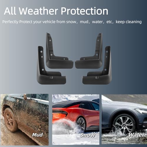 Image of No Drill Mud Flaps Splash Guards Compatible with 2021-2025 KIA K5,OEM Style Textured Black Custom Fit All Weather Exterior Accessories(4PCS)