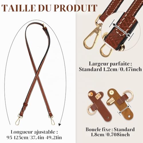 Wosyoodo Bandoulière pour Sac Longchamp Mini Réglable – vue 2