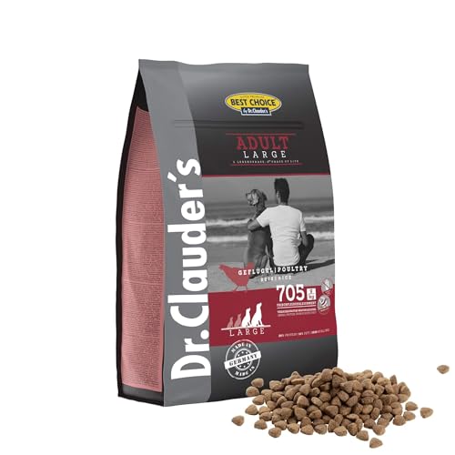 DR.CLAUDER’S - Best Choice Adult Large | Trockenfutter für große, ausgewachsene Hunde zur Unterstützung von Knochen und Gelenken. Weizenfreies Alleinfutter im Beutel | 4kg Geflügel