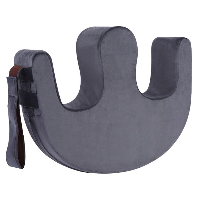 Coussin de retournement en U avec sangle pour patient alité - Gris