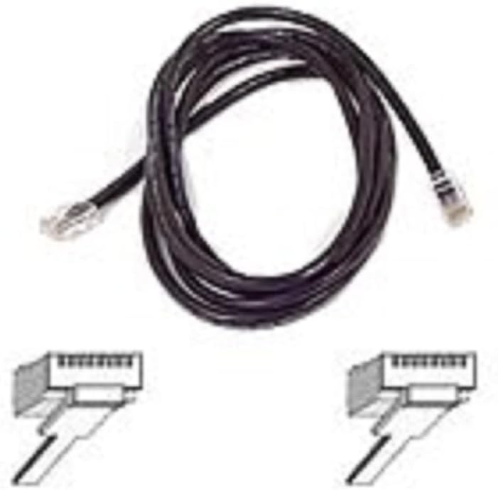 Cable de conexión Ethernet Cat5e, RJ45, 25 pies, negro | cable de Internet, cable LAN, cable de red cableado, enrutador a módem, Ethernet rápido, 1 Gbps, panel de conexión, cableado estructurado