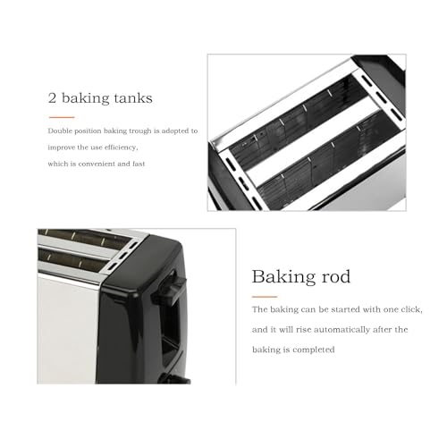 800W Toasters 2 Slice Wide Slot for Bagels and Breads, 7 Gear Settings - image 7