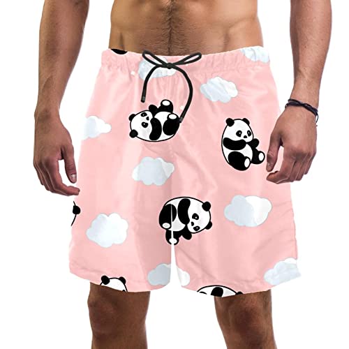 Short de plage à séchage rapide JDEZ pour hommes à motif panda