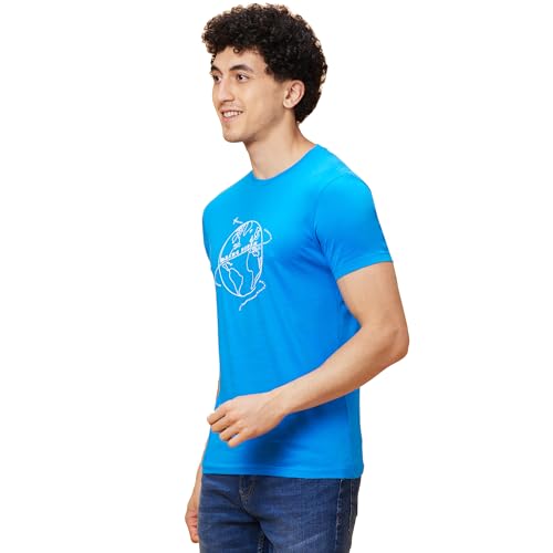 Image of Being Human Blue Regular Fit Men's Short Sleeves T-Shirt Clothing
