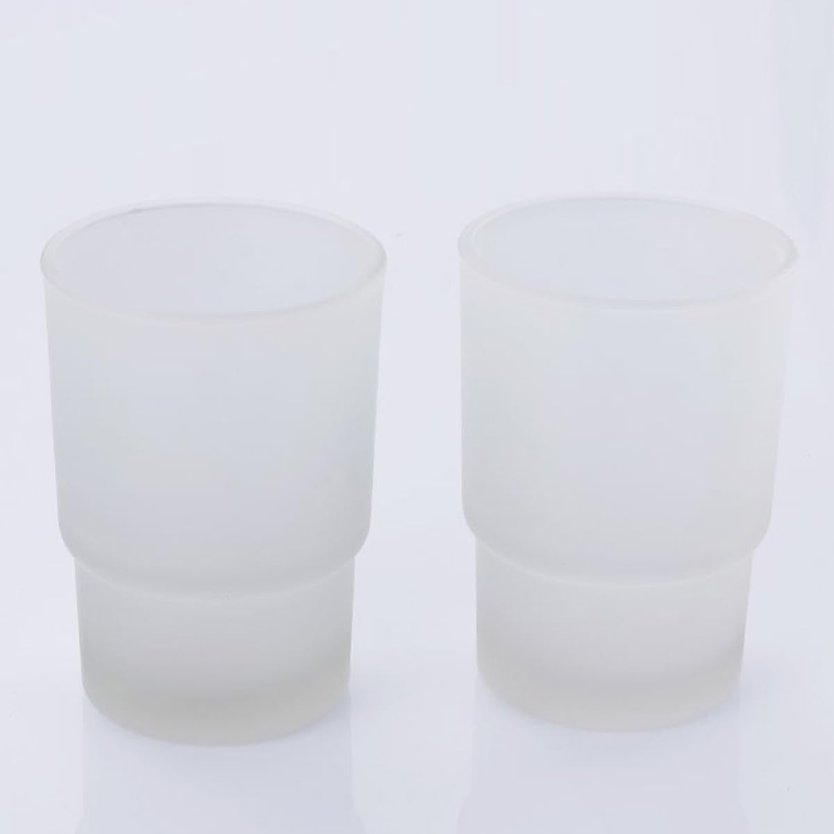Portacepillos de Dientes Vaso de Acero Inoxidable Doble | Plata, Estilo de Doble Copa, para Baño, Soporte de Pared Vidrio, Ahorro de Espacio