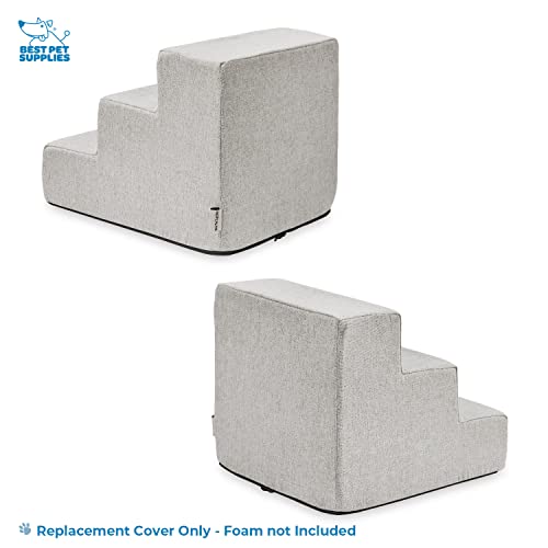 Image of Best Pet Supplies Pet Steps and Stairs with CertiPUR-US Certified Foam for Dogs and Cats - Sand, 3-Step (H: 13.5 inch)